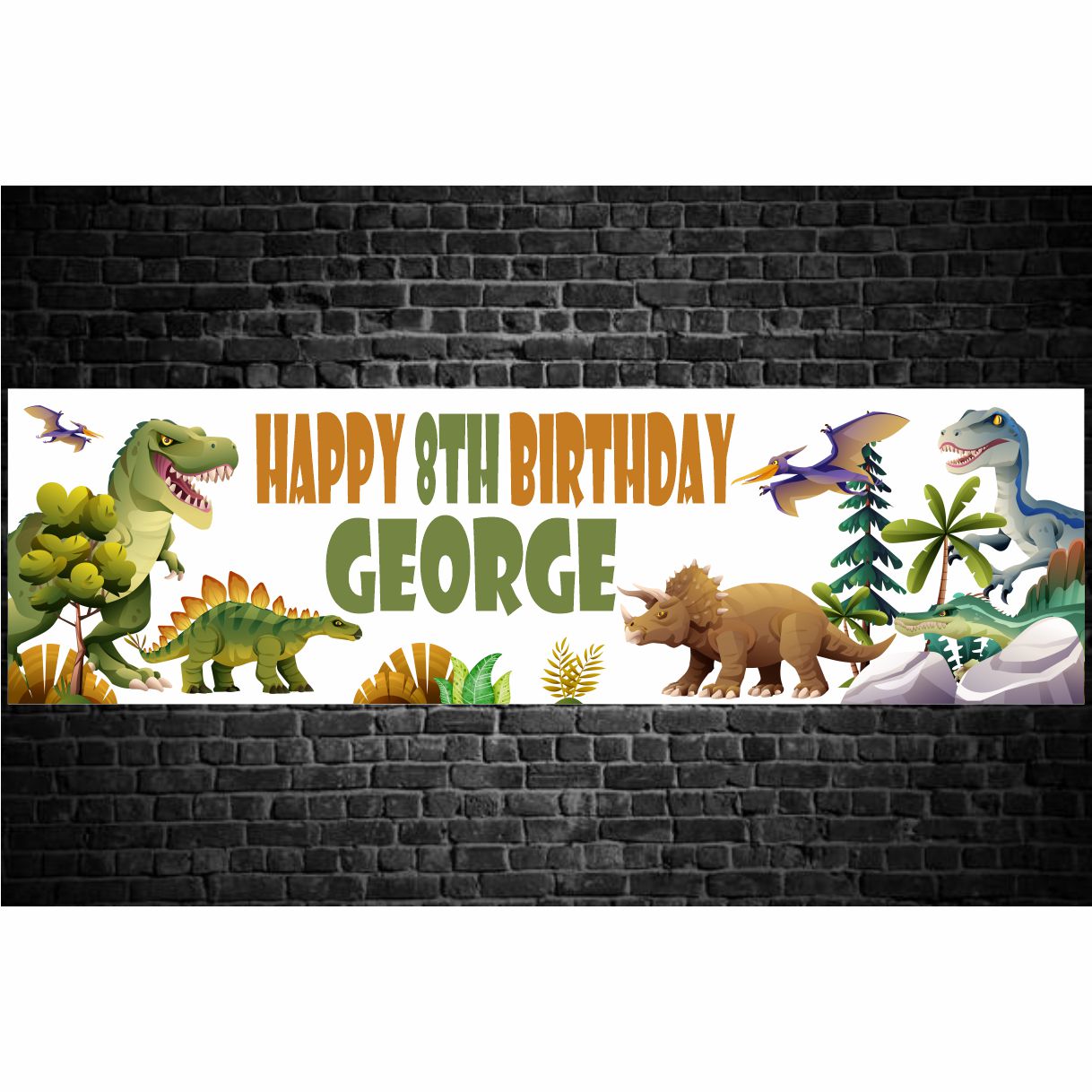 Dinosaur Themed Personalised Banner